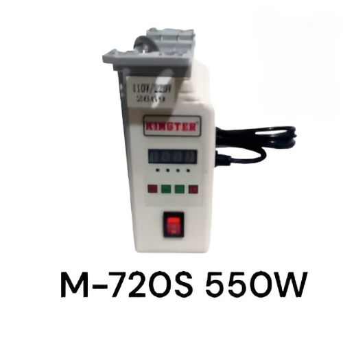 Motor ahorrador electrónico Kingter M-720S de 550W y 110V para máquinas de coser industriales, silencioso, de bajo consumo y con control de velocidad ajustable.