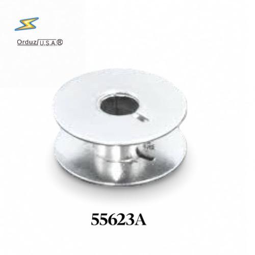Carrete mecánico 55623 de metal para máquina de coser plana, ideal para trabajos industriales y domésticos de alta precisión.