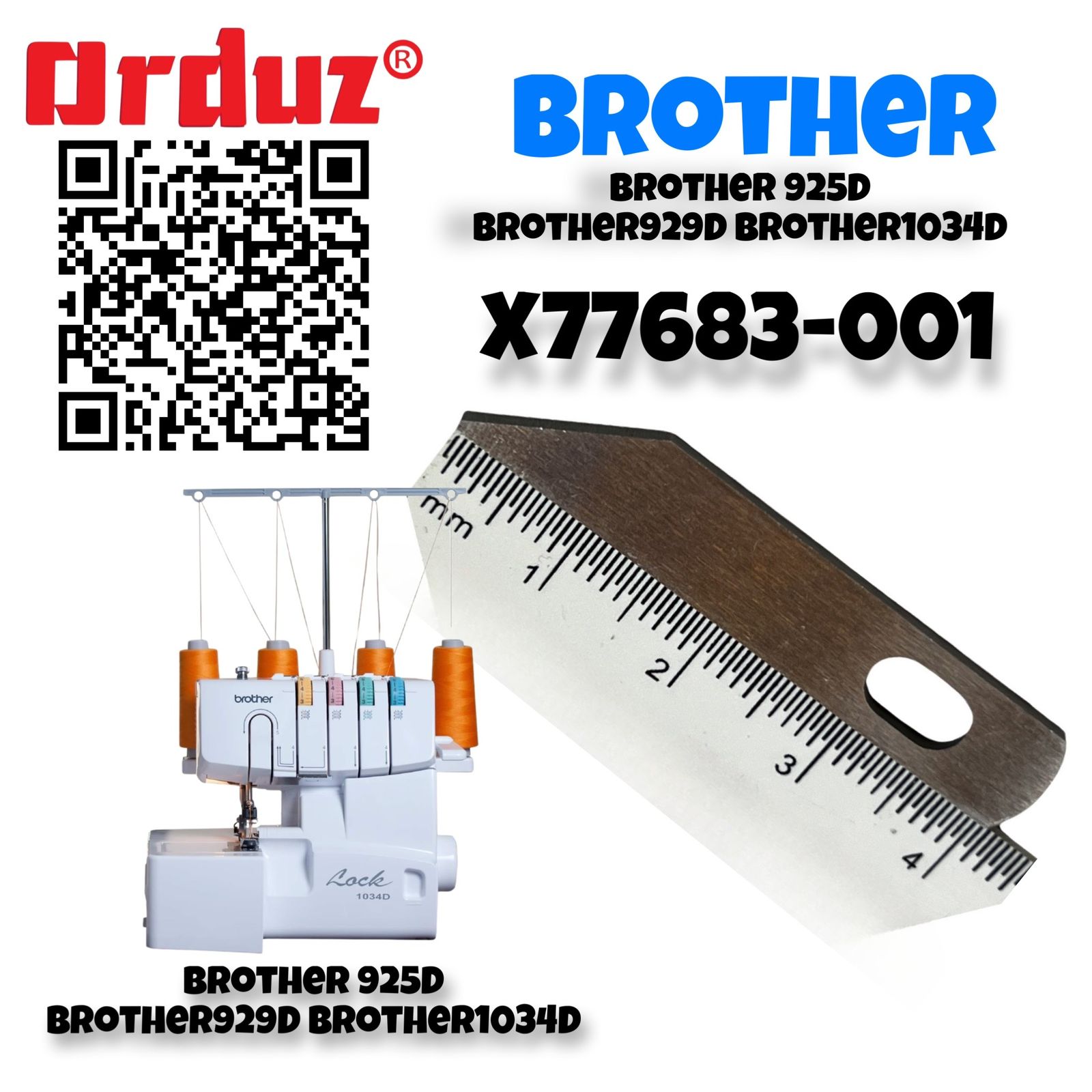 X77683-001 CUCHILLA INFERIOR BROTHER 925D/929D/1034D