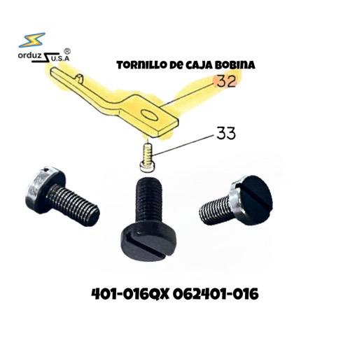 Tornillo retenedor de canastilla 401-016QX para máquina de coser plana, compatible con referencias 062401-016 y 229-16407