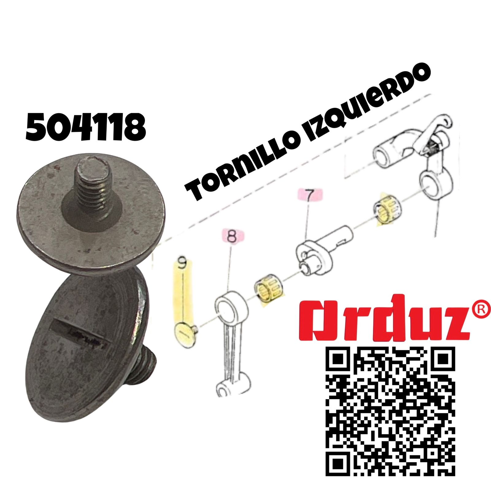 504118 TORNILLO IZQUIERDO PALANCA TIRA HILO