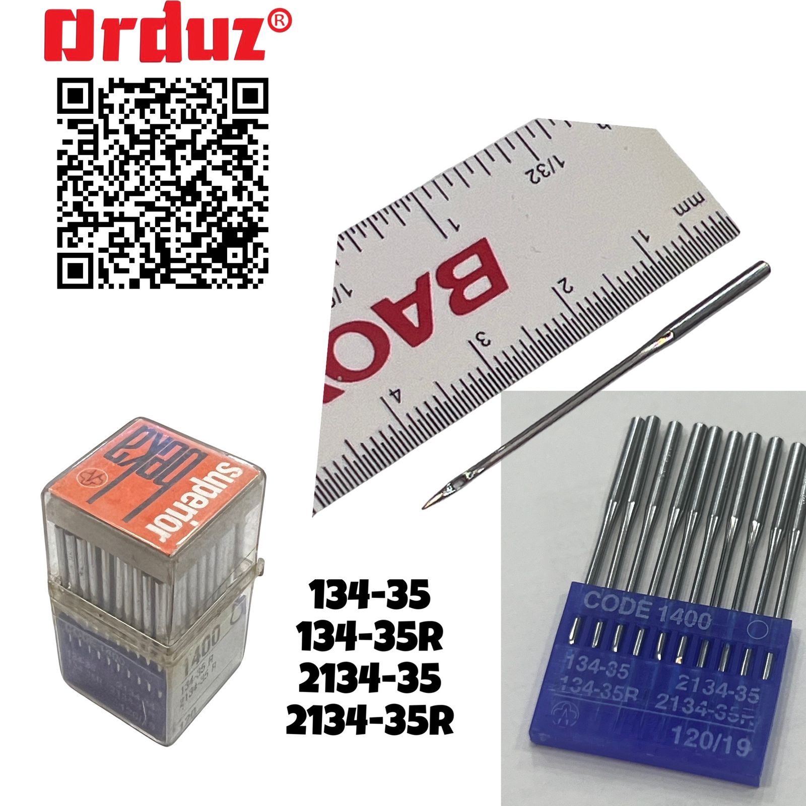 134X35R 2134-35R  AGUJA MAQUINA DE COSER RIBETEADORA AGUJA LARGA
