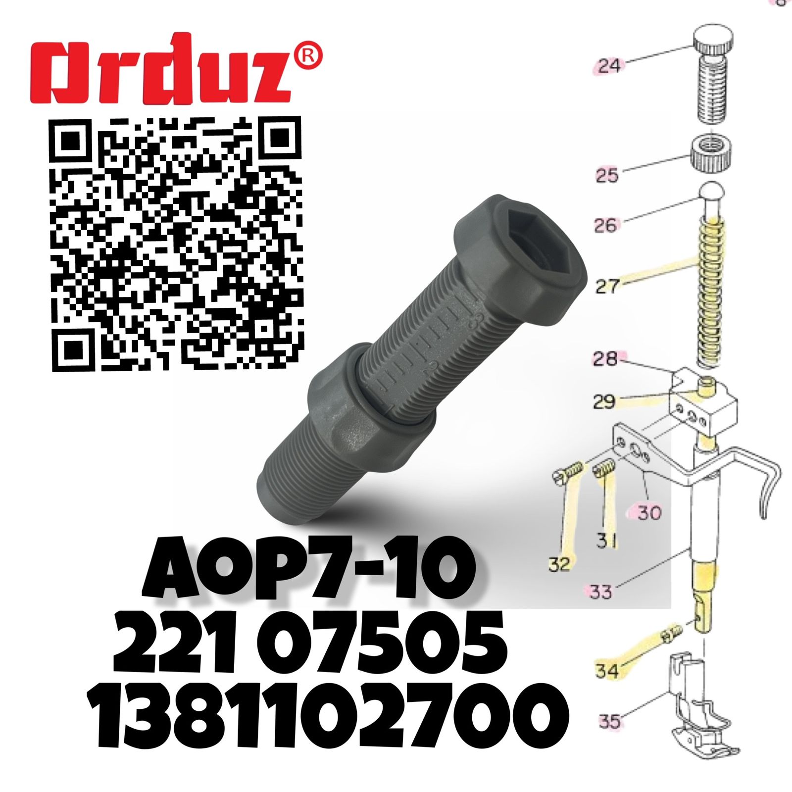 1381102700 221 07505 AOP7-10TORNILLO PRESION PRENSATELA PLANA JACK