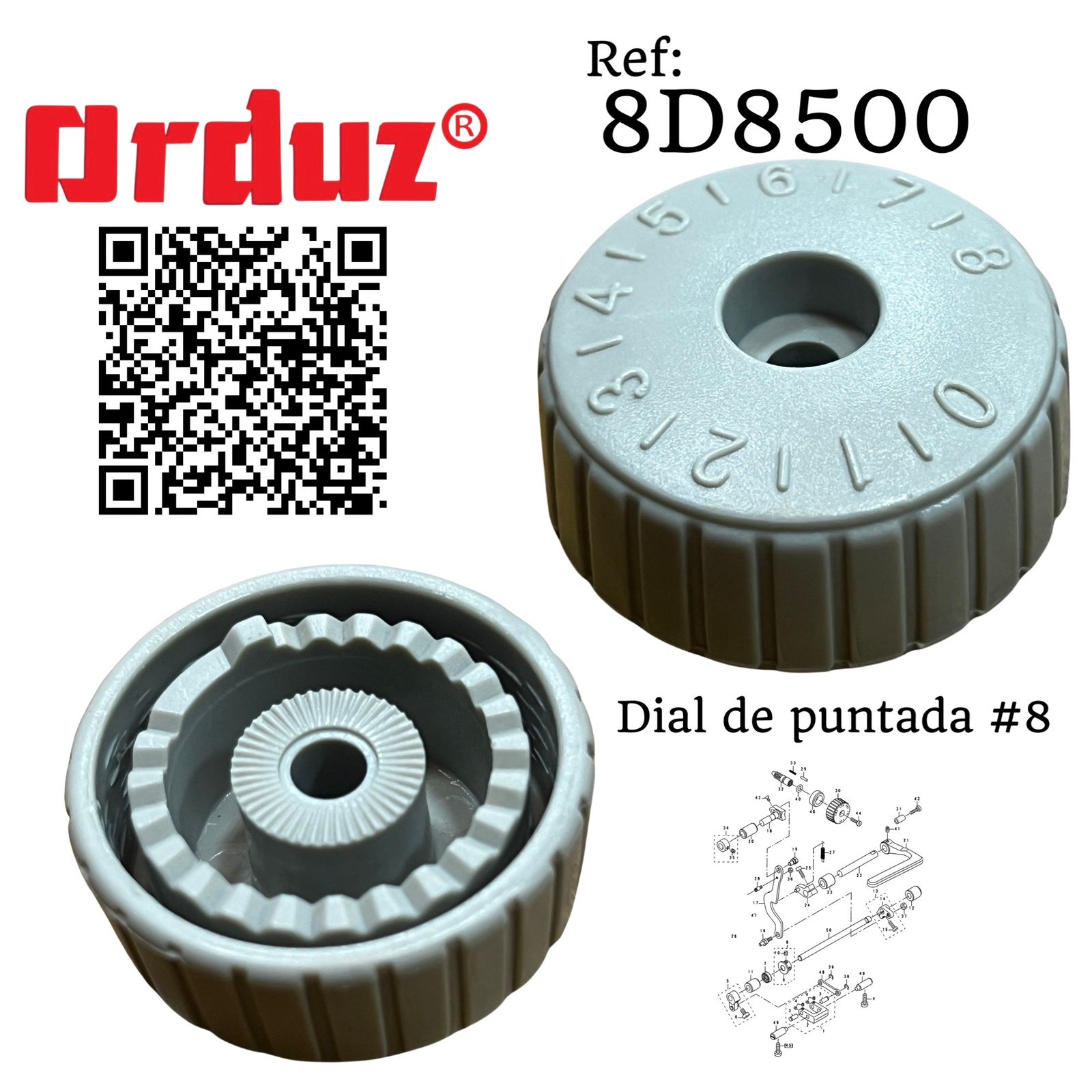 8d8500 DIAL DE PUNTADA 8MM GC8500 REPUESTOS MAQUINA DE COSER PLANA