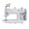 Máquina de coser industrial SINGER 20U-105C con funciones de zigzag y costura recta, ideal para confección profesional y trabajos pesados.