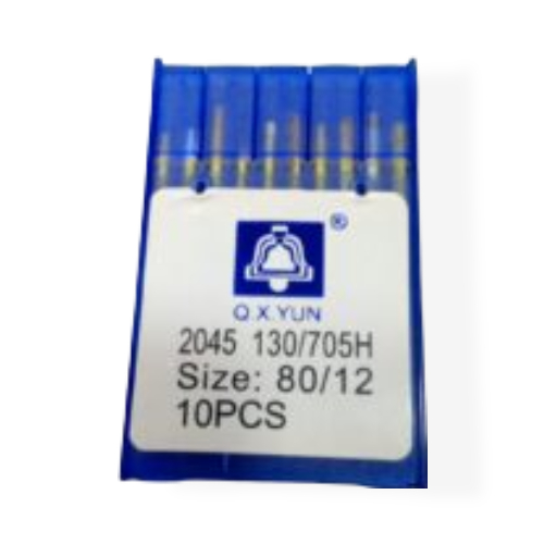 Aguja familiar Campana #12 2045QX para máquina de coser, ideal para telas livianas y costuras precisas