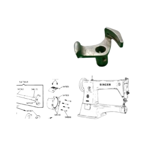 Conductora abrazadera 547818 para máquina de coser industrial, repuesto resistente que mejora la precisión y estabilidad en la costura.