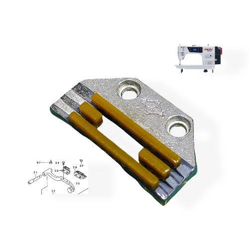Diente 149057RB de caucho liviano y liso para máquina industrial, ideal para telas delicadas y elásticas.