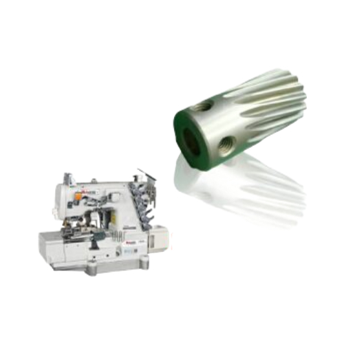 Piñón ML02 para máquina Siruba 858K, repuesto metálico para transmisión de movimiento en sistemas de costura industrial.