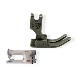 Prensatela P127QX para costura plana en telas pesadas, ideal para máquinas industriales y materiales gruesos como lona o mezclilla