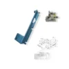 Imagen de bisagra de tapa frontal para fileteadora KC-24, fabricada con materiales resistentes para un ajuste preciso y duradero.