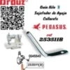 Guía hilo recubridor Pegasus 253511B, diseñada para mejorar la precisión y eficiencia en el proceso de costura en máquinas industriales.