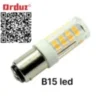 Imagen del Bombillo de Bayoneta LED B15-2835-32LED, que muestra su diseño compacto, sistema de conexión bayoneta y tecnología LED de alta eficiencia, ideal para iluminación residencial y comercial.