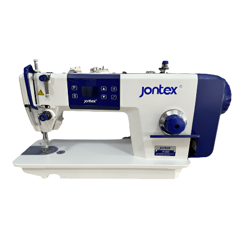 Imagen de la Plana Mecatrónica Tablero Azul JT-S310, máquina de coser industrial con tecnología avanzada, precisión mejorada y tablero digital para ajustes personalizados.