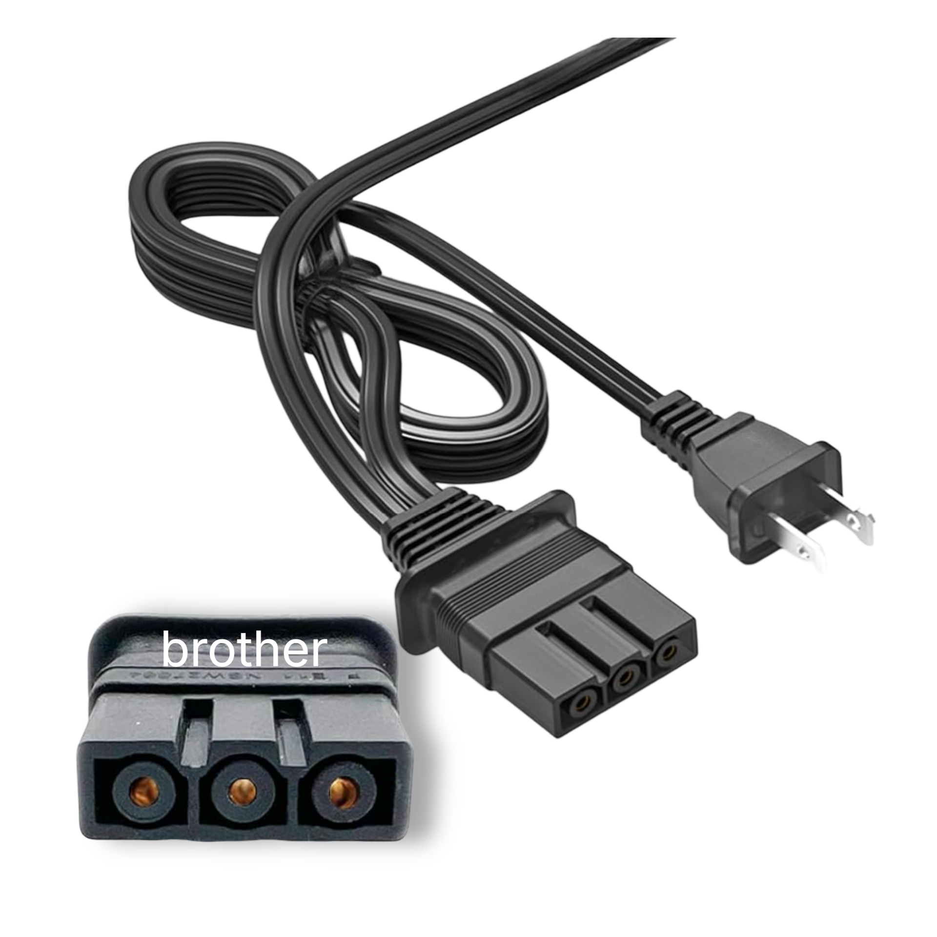 Cable alimentación Brother original HY-02 W17 E233504 para máquina de coser, repuesto compatible con múltiples modelos Brother.