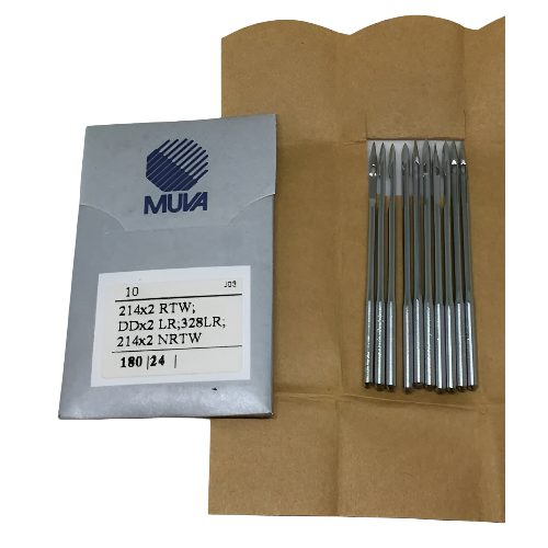 Agujas Muva Naalden Calibre 180/24 Ref. UY154 para Máquina de Coser Industrial – Potencia y Precisión para Materiales Extra Gruesos