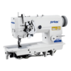 Máquina de coser industrial Jontex JT-872D de dos agujas, modelo mecatrónico, con estructura plana y panel de control incorporado, ideal para confección de prendas a gran escala." Si quieres un enfoque más técnico o más comercial, dime cómo prefieres adaptarlo.