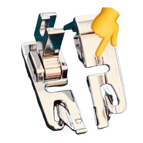 Prensatelas metálico P60001-7307-L para dobladillo plano, compatible con máquinas de coser domésticas de caña baja y montaje Snap-On.