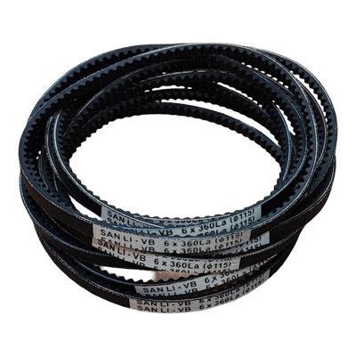 Banda de motor MB-360L en lona negra para máquina de coser familiar, repuesto resistente y flexible para transmisión de potencia.