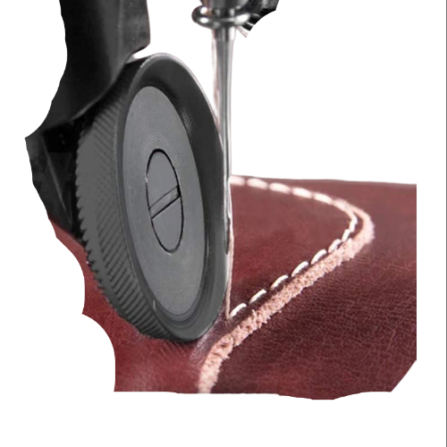 Prensatela rodante 12264A-DOM P15 para máquina de coser, accesorio metálico con rodillos para coser telas difíciles como cuero, vinilo y lona.