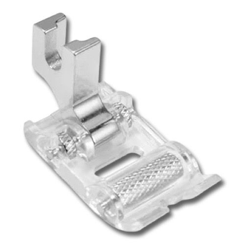 Prensatela 722L con ruedas caña baja para máquina de coser, accesorio metálico para coser telas difíciles como cuero, lona o vinilo.