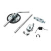 Kit rodillera 110-23751 (knee lifter) con palanca acolchada y mecanismo con resorte para máquina industrial.
