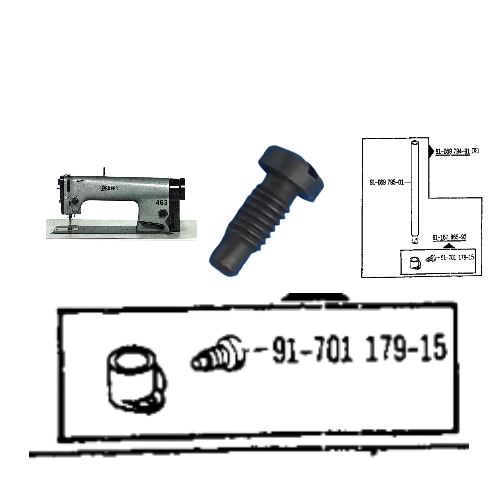 Tornillo del sujetador de aguja Pfaff referencias 91-167865-05 y 91-701179-15, compatible con máquinas industriales Pfaff 461, 463, 481G y 563.