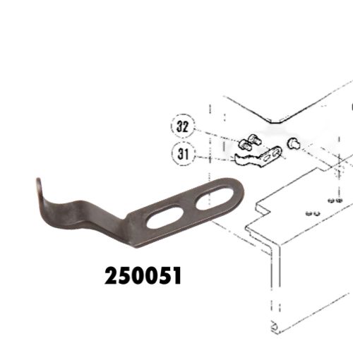 Muelle de tapa Pegasus W500 250051, repuesto para máquina de coser industrial.
