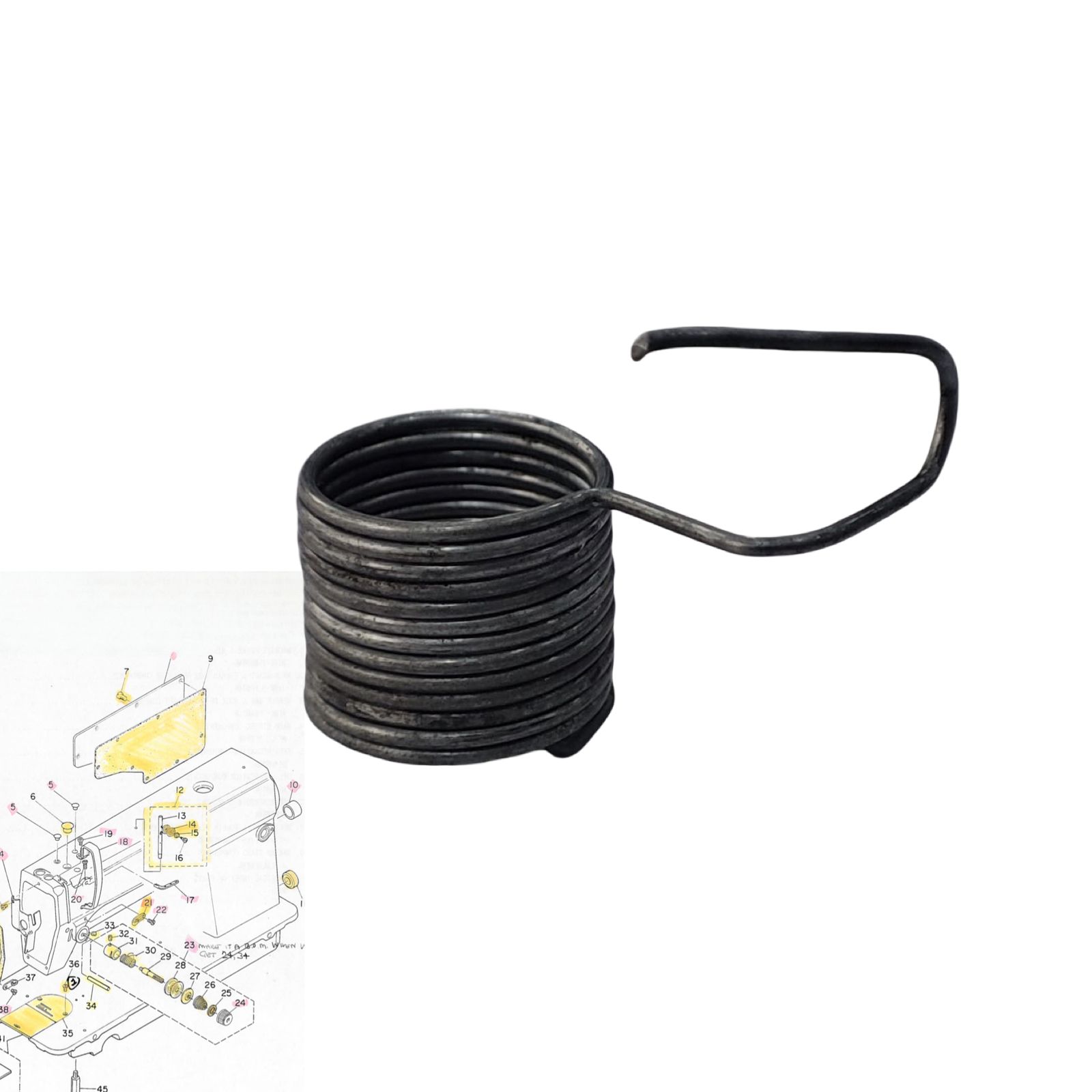 Tira hilo de tensión liviano, número de pieza 502668, repuesto para máquina de coser recta industrial Juki/Yuki 5550; componente metálico del sistema de tensión del hilo para costuras con hilo liviano.