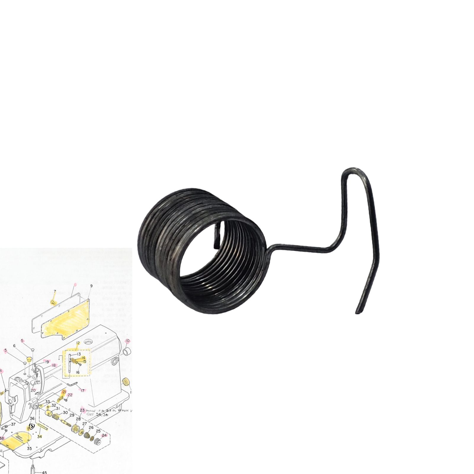 Tira hilo de tensión liviano, número de pieza 502668, repuesto para máquina de coser recta industrial Juki/Yuki 5550; componente metálico del sistema de tensión del hilo para costuras con hilo liviano.