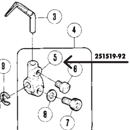 Conjunto de palanca 251519-92 para Pegasus W500, repuesto lever assembly para máquina de coser industrial.