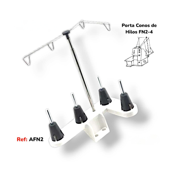 Porta Conos AFN2 E28093 para máquina overlock o fileteadora chinita, soporte para conos de hilo, disponible en Miami, Estados Unidos