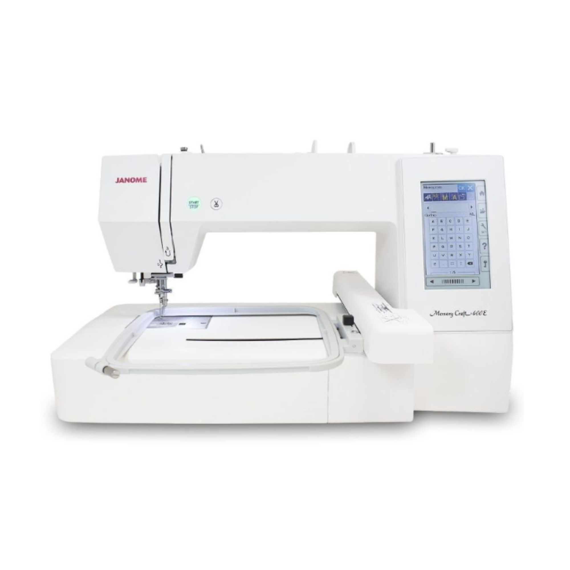 Máquina de bordar Janome 400E con área amplia y pantalla táctil ideal para bordado profesional