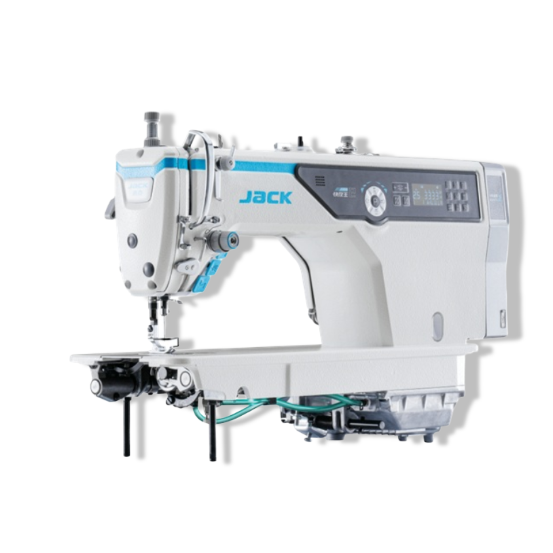 Máquina de coser industrial JACK A5E-B Direct Drive automática inteligente para confección profesional en Miami USA.