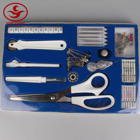 Kit de Costura Orduz completo con agujas, hilos, tijeras y accesorios para costura doméstica y profesional.