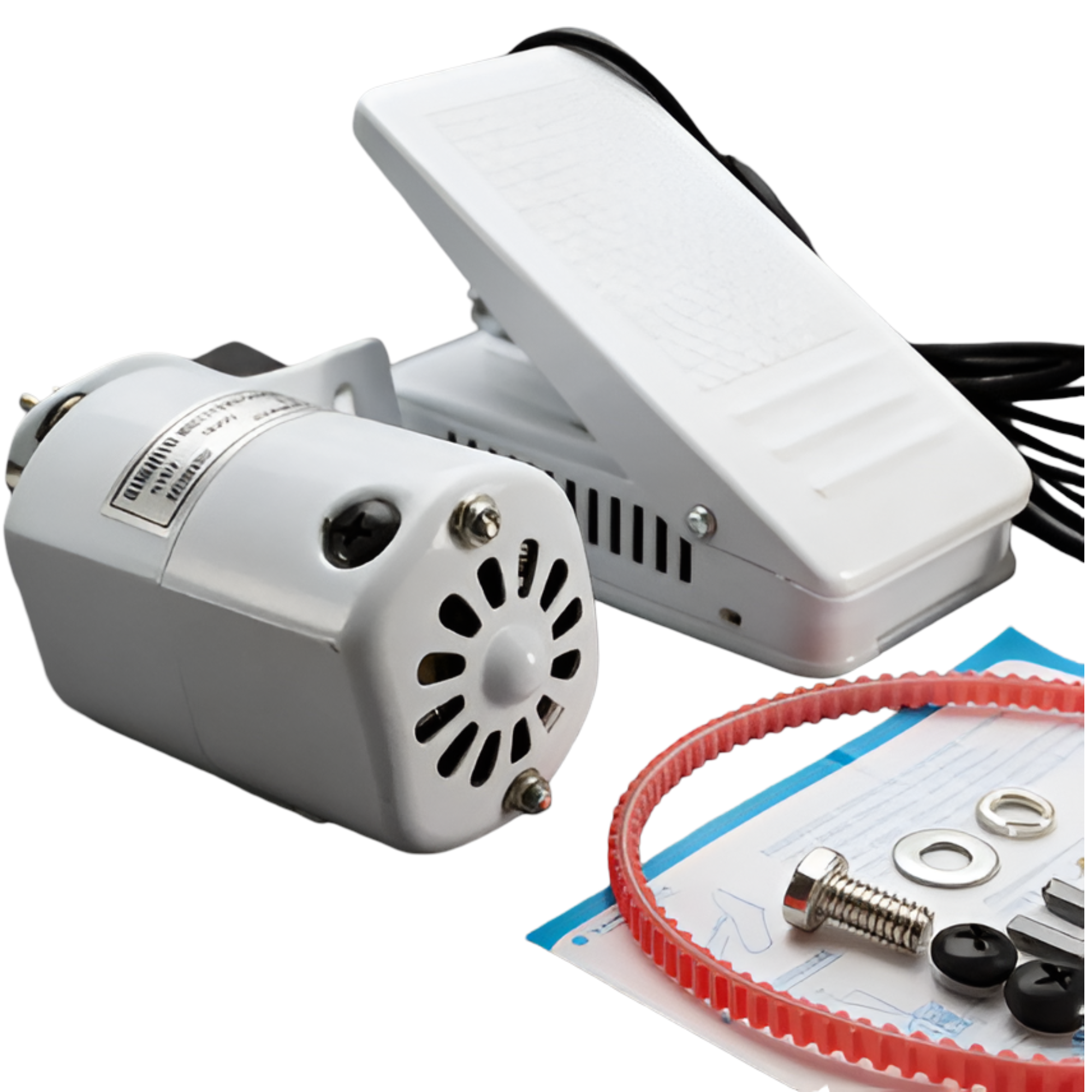 Motor eléctrico Dinami con correa, escobillas y soporte de montaje