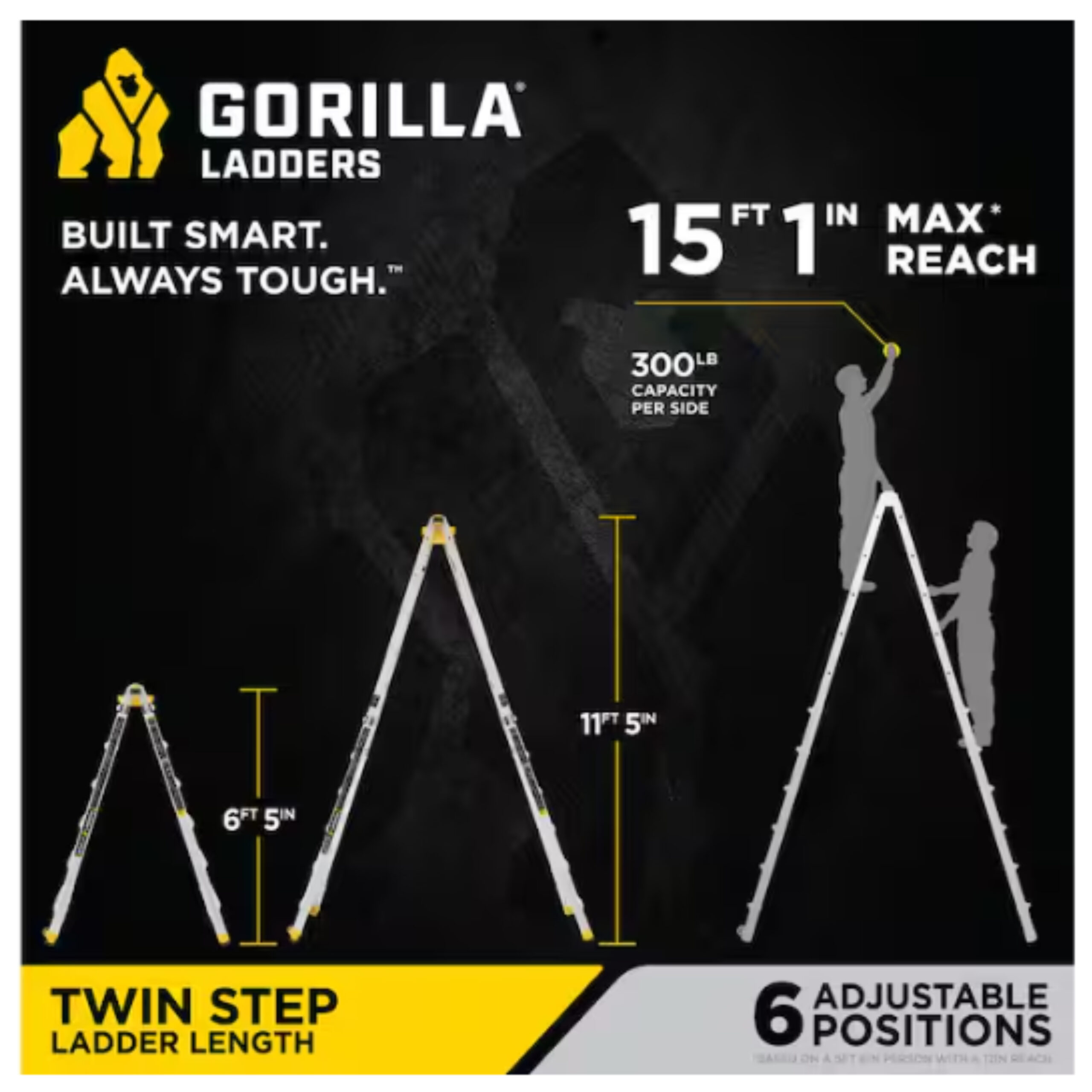Alquiler de escalera Gorilla de 26 pies en Miami con capacidad de 300 lb para trabajos residenciales y comerciales