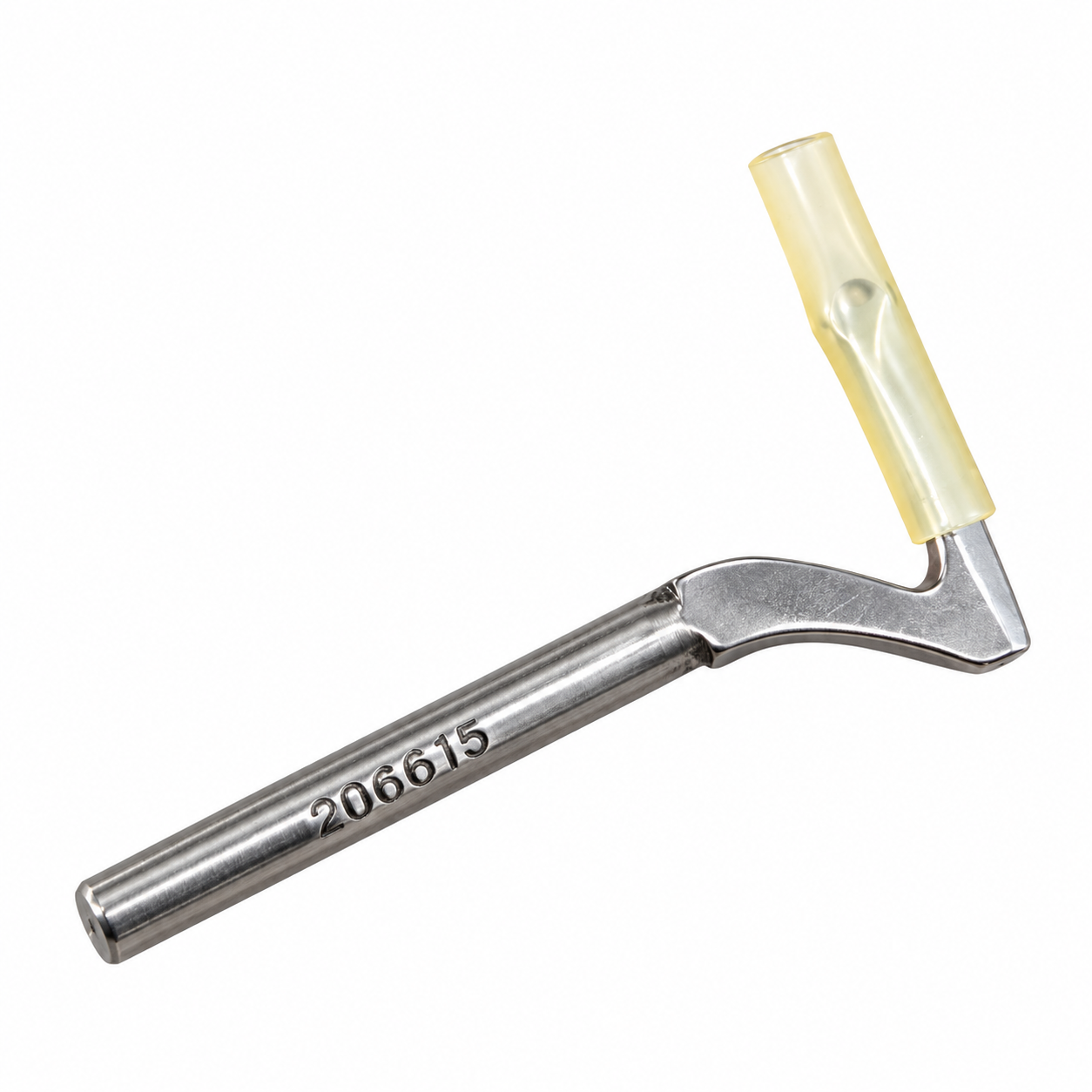 Looper de Seguridad Rimoldi referencia 204675-0-10B para máquina de coser industrial, repuesto metálico para formación de puntadas de seguridad.